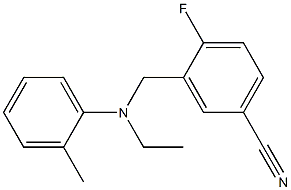 3-{[ethyl(2-methylphenyl)amino]methyl}-4-fluorobenzonitrile Struktur