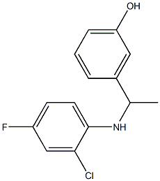 3-{1-[(2-chloro-4-fluorophenyl)amino]ethyl}phenol Struktur