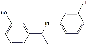 3-{1-[(3-chloro-4-methylphenyl)amino]ethyl}phenol Struktur