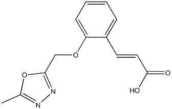 3-{2-[(5-methyl-1,3,4-oxadiazol-2-yl)methoxy]phenyl}prop-2-enoic acid Struktur