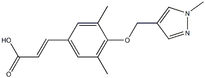 3-{3,5-dimethyl-4-[(1-methyl-1H-pyrazol-4-yl)methoxy]phenyl}prop-2-enoic acid Struktur