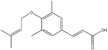 3-{3,5-dimethyl-4-[(3-methylbut-2-en-1-yl)oxy]phenyl}prop-2-enoic acid Struktur