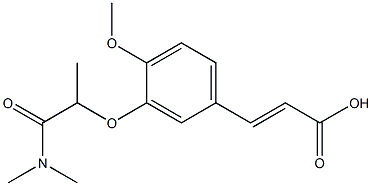 3-{3-[1-(dimethylcarbamoyl)ethoxy]-4-methoxyphenyl}prop-2-enoic acid Struktur