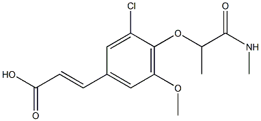 3-{3-chloro-5-methoxy-4-[1-(methylcarbamoyl)ethoxy]phenyl}prop-2-enoic acid Struktur