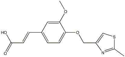 3-{3-methoxy-4-[(2-methyl-1,3-thiazol-4-yl)methoxy]phenyl}prop-2-enoic acid Struktur