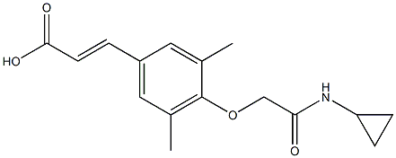 3-{4-[(cyclopropylcarbamoyl)methoxy]-3,5-dimethylphenyl}prop-2-enoic acid Struktur