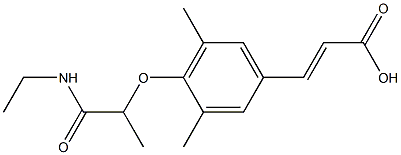 3-{4-[1-(ethylcarbamoyl)ethoxy]-3,5-dimethylphenyl}prop-2-enoic acid Struktur