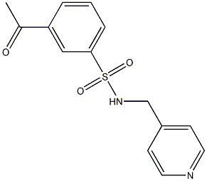 3-acetyl-N-(pyridin-4-ylmethyl)benzene-1-sulfonamide Struktur