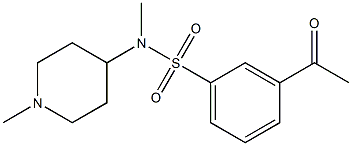 3-acetyl-N-methyl-N-(1-methylpiperidin-4-yl)benzene-1-sulfonamide Struktur