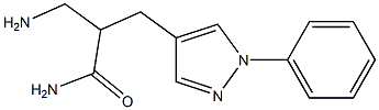 3-amino-2-[(1-phenyl-1H-pyrazol-4-yl)methyl]propanamide Struktur