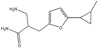 3-amino-2-{[5-(2-methylcyclopropyl)furan-2-yl]methyl}propanamide Struktur