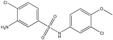 3-amino-4-chloro-N-(3-chloro-4-methoxyphenyl)benzene-1-sulfonamide Struktur