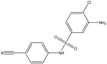 3-amino-4-chloro-N-(4-cyanophenyl)benzene-1-sulfonamide Struktur