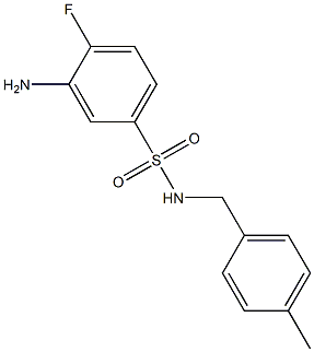 3-amino-4-fluoro-N-[(4-methylphenyl)methyl]benzene-1-sulfonamide Struktur