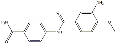 3-amino-N-(4-carbamoylphenyl)-4-methoxybenzamide Struktur