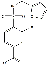 3-bromo-4-[(furan-2-ylmethyl)sulfamoyl]benzoic acid Struktur