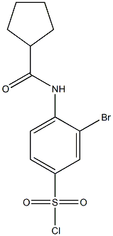 3-bromo-4-cyclopentaneamidobenzene-1-sulfonyl chloride Struktur