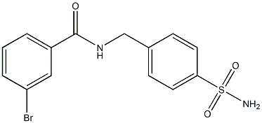 3-bromo-N-[(4-sulfamoylphenyl)methyl]benzamide Struktur