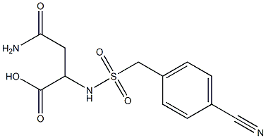 3-carbamoyl-2-{[(4-cyanophenyl)methane]sulfonamido}propanoic acid Struktur