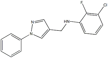 3-chloro-2-fluoro-N-[(1-phenyl-1H-pyrazol-4-yl)methyl]aniline Struktur