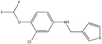 3-chloro-4-(difluoromethoxy)-N-(thiophen-3-ylmethyl)aniline Struktur