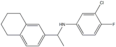 3-chloro-4-fluoro-N-[1-(5,6,7,8-tetrahydronaphthalen-2-yl)ethyl]aniline Struktur