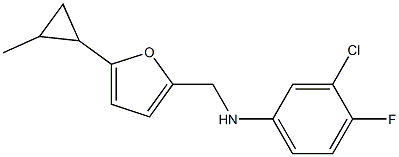 3-chloro-4-fluoro-N-{[5-(2-methylcyclopropyl)furan-2-yl]methyl}aniline Struktur