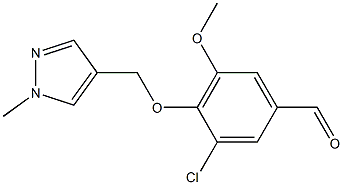 3-chloro-5-methoxy-4-[(1-methyl-1H-pyrazol-4-yl)methoxy]benzaldehyde Struktur