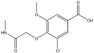 3-chloro-5-methoxy-4-[(methylcarbamoyl)methoxy]benzoic acid Struktur