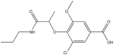 3-chloro-5-methoxy-4-[1-(propylcarbamoyl)ethoxy]benzoic acid Struktur