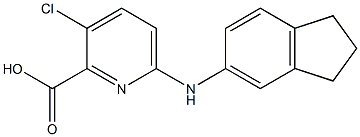 3-chloro-6-(2,3-dihydro-1H-inden-5-ylamino)pyridine-2-carboxylic acid Struktur