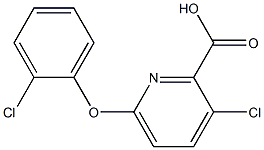 3-chloro-6-(2-chlorophenoxy)pyridine-2-carboxylic acid Struktur