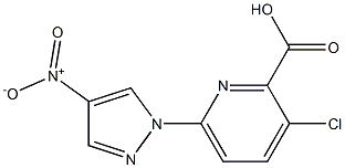 3-chloro-6-(4-nitro-1H-pyrazol-1-yl)pyridine-2-carboxylic acid Struktur