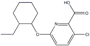 3-chloro-6-[(2-ethylcyclohexyl)oxy]pyridine-2-carboxylic acid Struktur