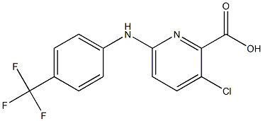 3-chloro-6-{[4-(trifluoromethyl)phenyl]amino}pyridine-2-carboxylic acid Struktur