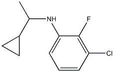 3-chloro-N-(1-cyclopropylethyl)-2-fluoroaniline Struktur