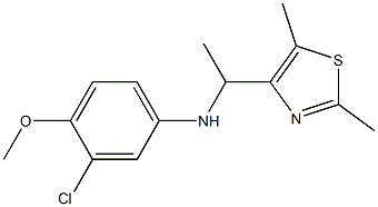 3-chloro-N-[1-(2,5-dimethyl-1,3-thiazol-4-yl)ethyl]-4-methoxyaniline Struktur