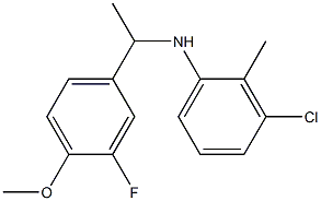 3-chloro-N-[1-(3-fluoro-4-methoxyphenyl)ethyl]-2-methylaniline Struktur