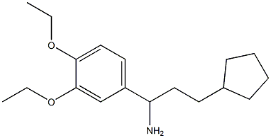 3-cyclopentyl-1-(3,4-diethoxyphenyl)propan-1-amine Struktur