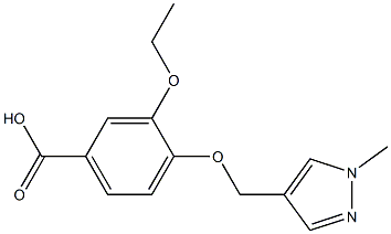 3-ethoxy-4-[(1-methyl-1H-pyrazol-4-yl)methoxy]benzoic acid Struktur