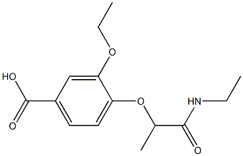 3-ethoxy-4-[1-(ethylcarbamoyl)ethoxy]benzoic acid Struktur