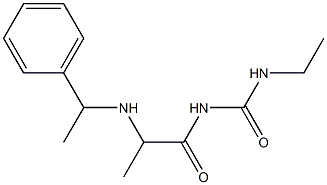 3-ethyl-1-{2-[(1-phenylethyl)amino]propanoyl}urea Struktur