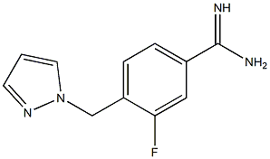 3-fluoro-4-(1H-pyrazol-1-ylmethyl)benzenecarboximidamide Struktur