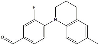 3-fluoro-4-(6-methyl-1,2,3,4-tetrahydroquinolin-1-yl)benzaldehyde Struktur