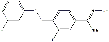 3-fluoro-4-[(3-fluorophenoxy)methyl]-N'-hydroxybenzenecarboximidamide Struktur