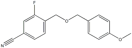 3-fluoro-4-{[(4-methoxyphenyl)methoxy]methyl}benzonitrile Struktur