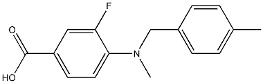 3-fluoro-4-{methyl[(4-methylphenyl)methyl]amino}benzoic acid Struktur