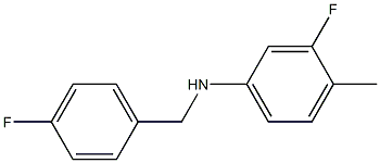 3-fluoro-N-[(4-fluorophenyl)methyl]-4-methylaniline Struktur