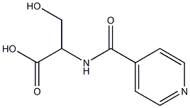 3-hydroxy-2-(isonicotinoylamino)propanoic acid Struktur