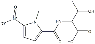 3-hydroxy-2-[(1-methyl-5-nitro-1H-pyrrol-2-yl)formamido]butanoic acid Struktur